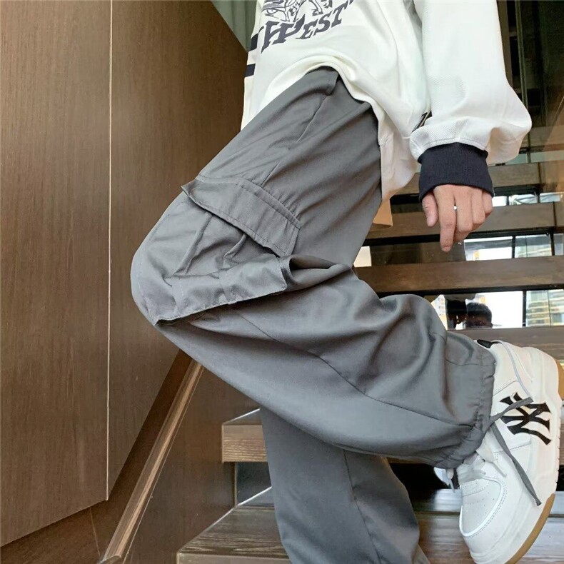 欧美高街工装休闲裤潮牌大口袋束脚九分裤子宽松运动裤KK097-40,男装工装外套,星座911-3