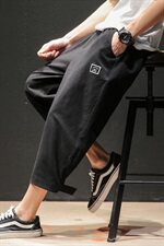 2021夏季新马切达大码日系男休闲裤魔术贴亚麻七分裤K375-P35，男装休闲裤，电商A001