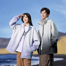 秋季宽松两面穿夹克男渐变立领上衣外套DSA157B-JK7906-P68，男装夹克，电商A157B
