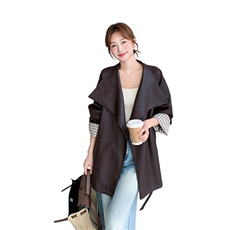 时尚气质韩系设计感春秋季PU风衣外套女A562P175K248，女装风衣，2C268