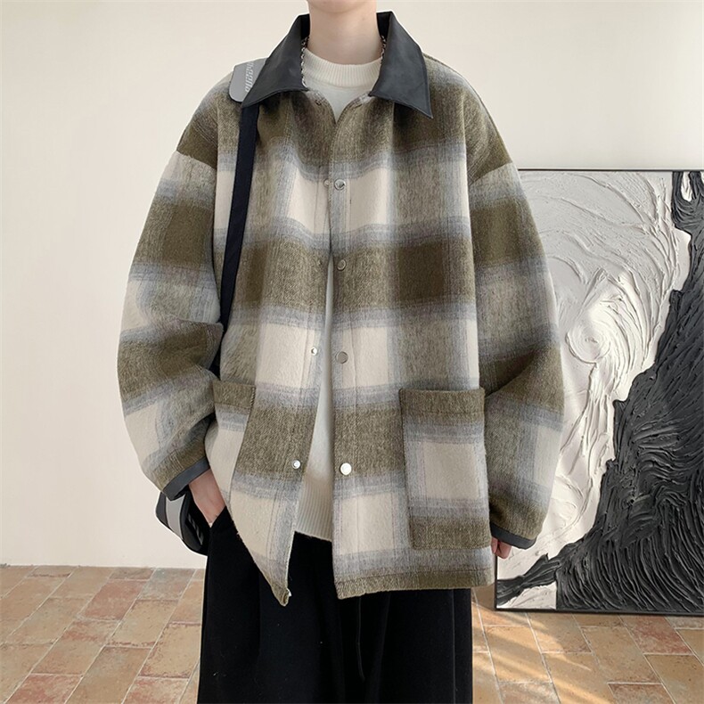 现货JK7126-特P60秋冬新款重磅毛呢夹克外套高品质大码外套,男装夹克,电商A059