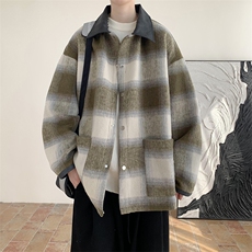 现货JK7126-特P60秋冬新款重磅毛呢夹克外套高品质大码外套，男装夹克，电商A059