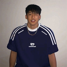 夏季美式高街重磅纯棉三条杠织带撞色男女短袖T恤ZD338-特P30，男装T恤，电商A486