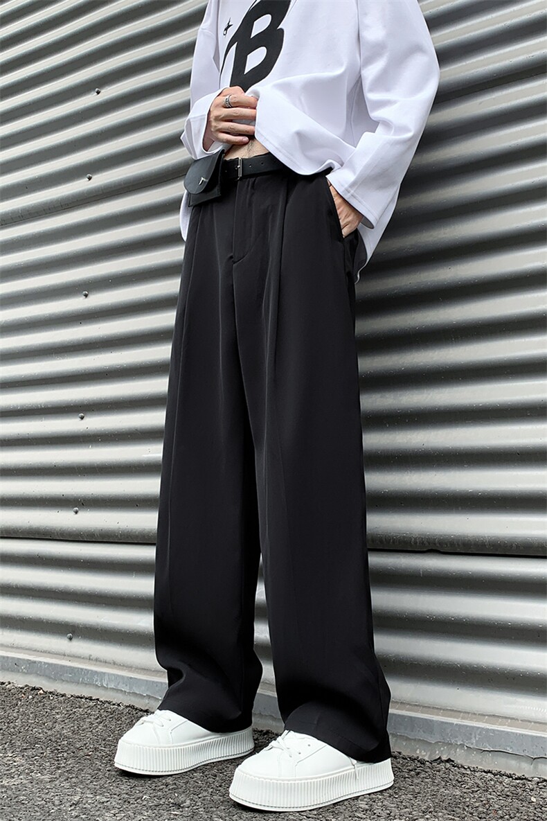 8XL-M特大码休闲百搭垂坠感西裤直筒宽松长裤西装裤男K926P55,男装休闲裤,电商D206-1