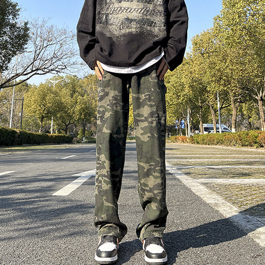 24抖音迷彩裤 高街美式潮牌工装休闲裤 kk383 特 P50图片