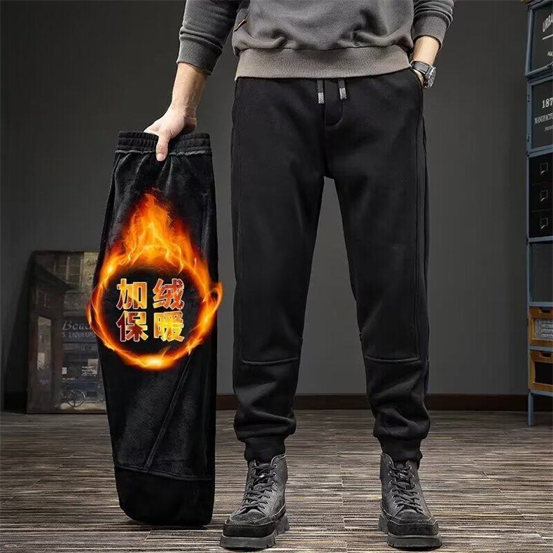 春秋新款2024运动休闲裤男宽松大码秋季哈伦裤松紧腰束脚卫裤纯色,男装休闲裤,星座506A