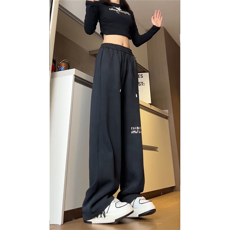美式重磅水洗脏脏裤垂感宽松休闲刺绣运动裤504-K221-P45控68,女装休闲裤,星座504