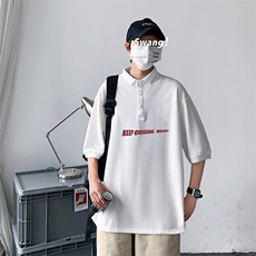 PL57071-P35翻领短袖polo衫男大码胖子半袖t恤男有领保罗衫模特，男装Polo衫，电商A040
