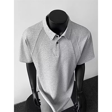 夏季正肩翻领polo短袖上衣男款潮流简约宽松百搭半袖t恤PL22P35，男装T恤，星座1013-1