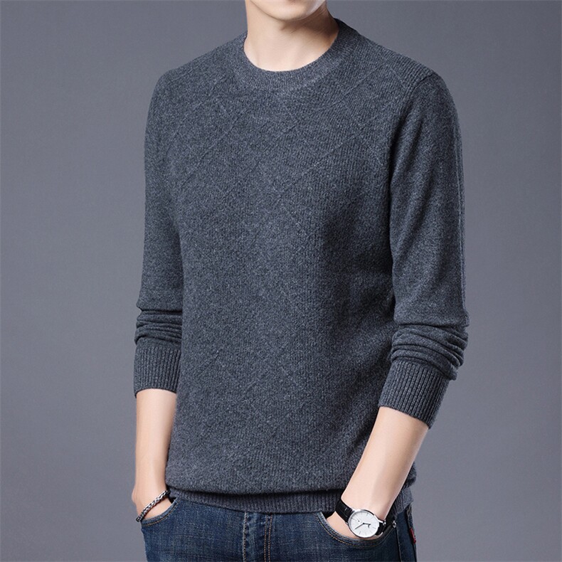 CM12056钱塘2020-2中年男士冬季厚款时尚休闲简约羊毛衫P157,男装针织衫/毛衣,钱塘207-2