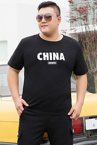 男加肥加大码圆领短袖T恤印花 5032-1_T80(M-4XP40 5XL-9XLP45)图片