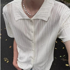 美式镂空短袖针织衫男款夏季复古慵懒风宽松休闲开衫上衣MY502，男装T恤，星座208-5