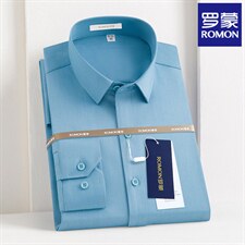 秋天衬衫男长袖秋季薄款中年男士商务休闲纯色免烫无缝衬衣，男装衬衫，电商B212（原钱塘6029）