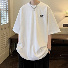 抖音得物二开现货220克夏装重磅美式高街宽松短袖t恤MT205，男装T恤，电商A486-1
