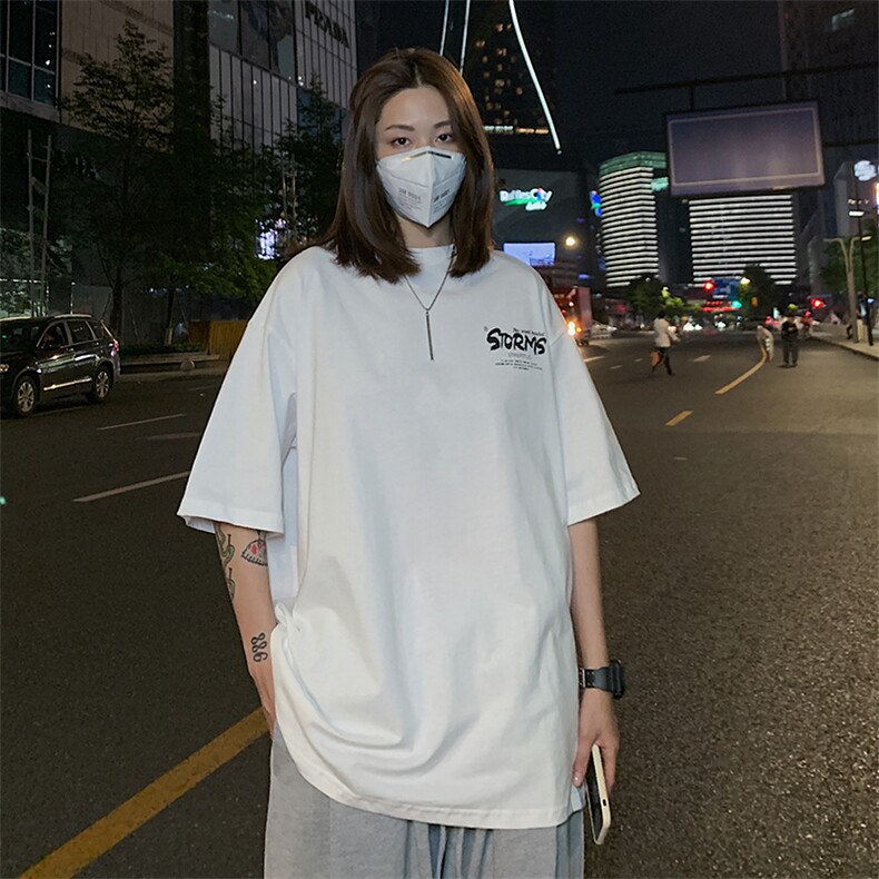 情侣装夏季2021新款韩版字母印花短袖T恤宽松D88女类,女装T恤,电商A335-1（原A458）