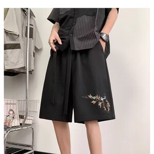 潮新中式短裤男夏季潮牌大码休闲宽松运动美式高街五分裤X5538图片