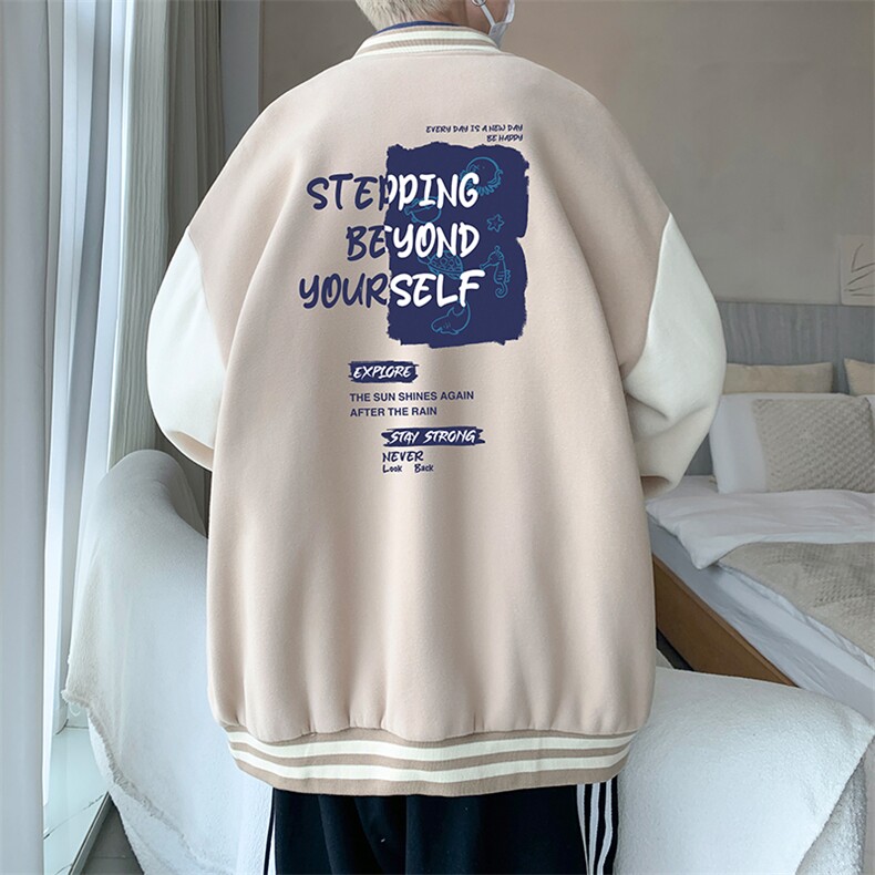 摇粒绒棒球服男大码开衫卫衣男夹克BF86345-P65,男装夹克,电商A040