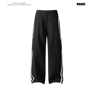 YK127特P32控59平铺图秋装品质冰丝垂坠感侧边织带大码休闲裤