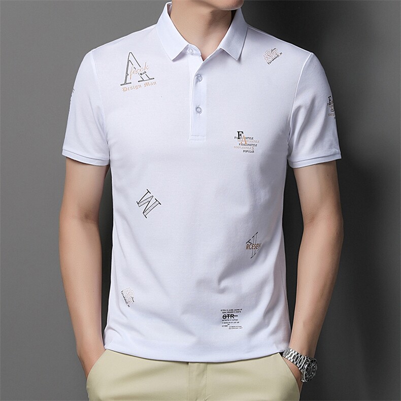 POLO衫男上衣半袖男装衣服男士体恤衫T恤潮牌休闲翻领爸爸短袖男图片