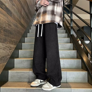 加绒灯芯绒裤子男冬垂感宽松阔腿裤休闲长裤K5965-常规-28-加绒39图片
