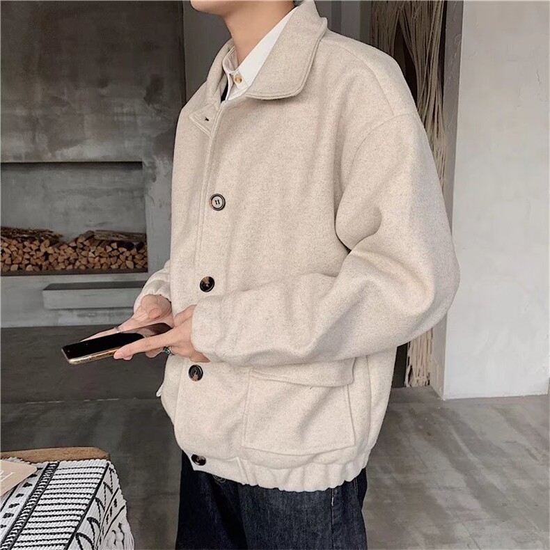 外套秋季男装2023新款ins潮牌工装衣服JY45P65,男装毛呢大衣,星座1116-2