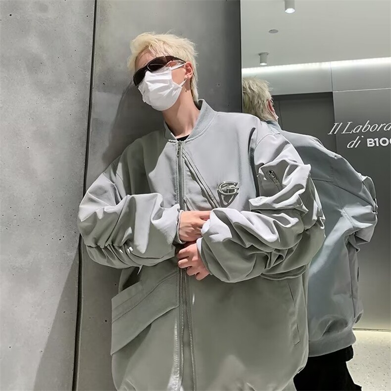 美式复古棒球服外套春秋2024新款潮牌运动W7008-P60,女装职业装,星座1109-3
