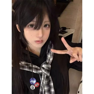1506/QW210/P60卫衣男连帽春秋季ins港风宽松潮牌字母百搭外套图片