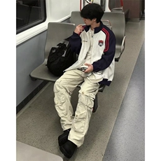 美式复古卫衣外套男女秋冬季拼接卫衣开衫宽松情侣上衣W012，女装短外套，星座1116A（原606A-3）