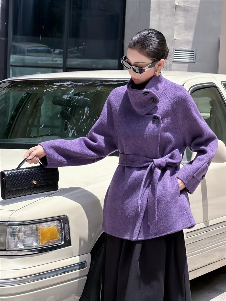立领收腰高端双面羊毛大衣女2026年新款秋冬季双面100%羊毛大衣图片 立领收腰高端双面羊毛大衣女2026年新款秋冬季双面100%羊毛大衣图片
