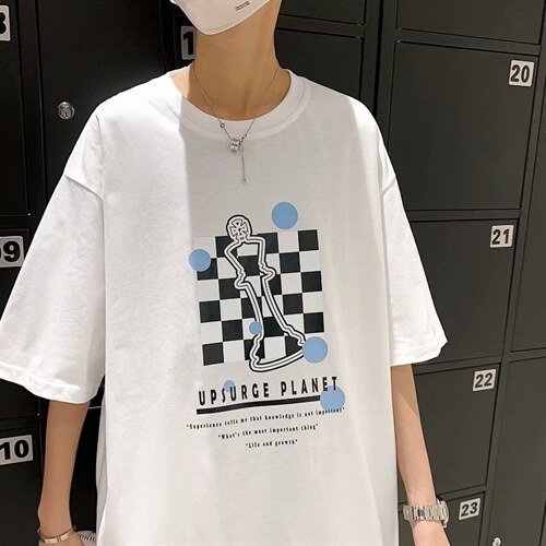 夏季潮牌男士短袖t恤男潮流上衣情侣半袖体恤衫棋盘RT19P28，男装T恤，星座1116-2