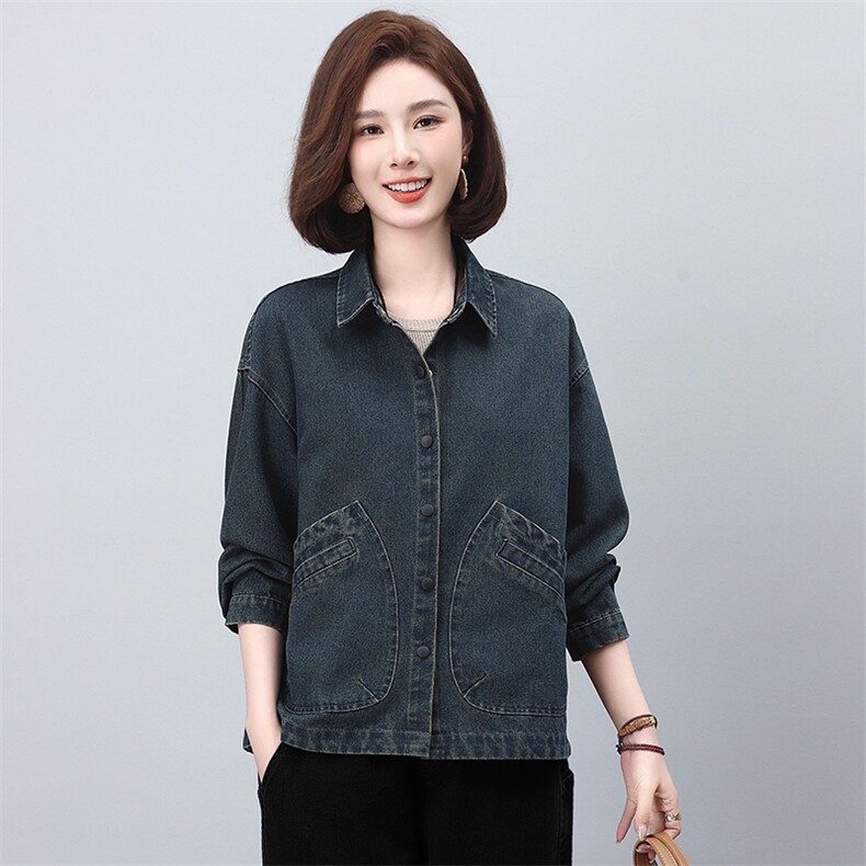 中年妈妈时尚休闲牛仔女2026春秋新款高级宽松洋气减龄,女装短外套,悦见她