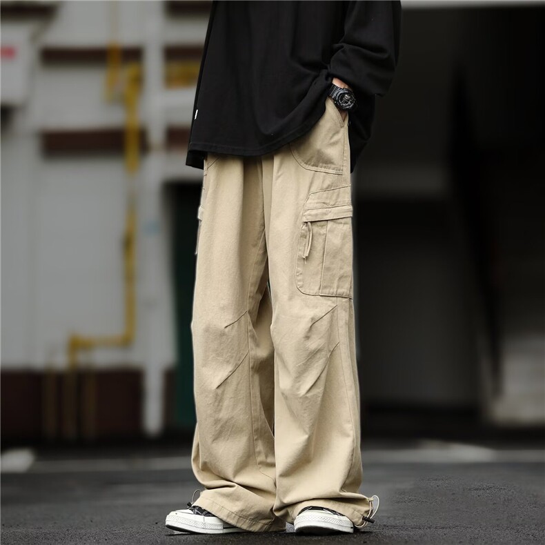 美式大口袋工装裤男宽松阔腿休闲裤子 网图 GWK83-P55图片