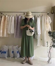 【再现赫本】夏装新款V领韩系连衣裙，女装连衣裙，Waves smile