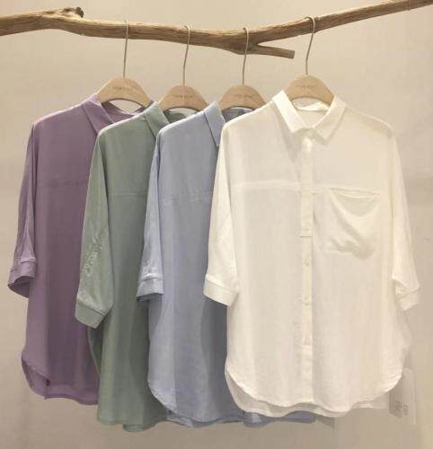 2021夏季新款夏装天丝衬衫现货，女装衬衫，雨木其