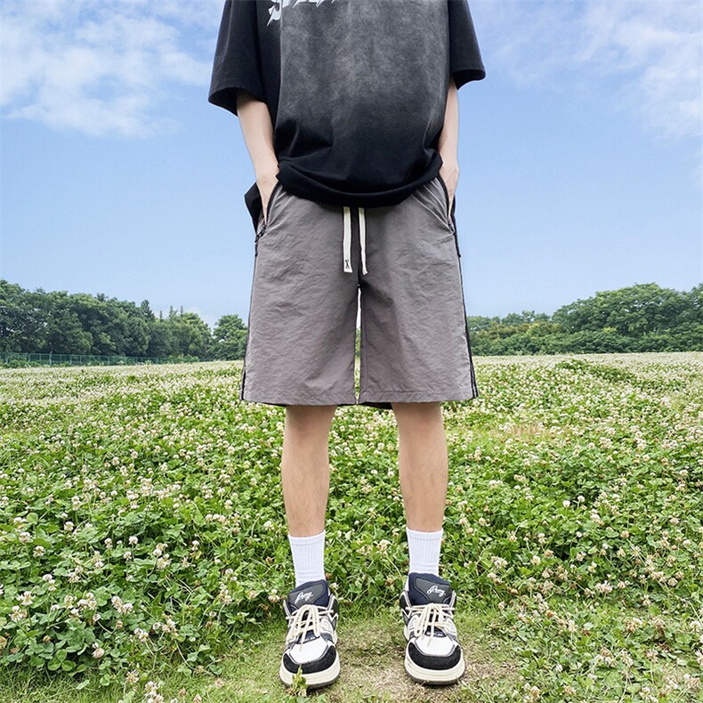 休闲短裤男韩版潮流拼色条纹帅气2024夏季新款ins运动裤K4155-P35,男装牛仔裤,星座412-3