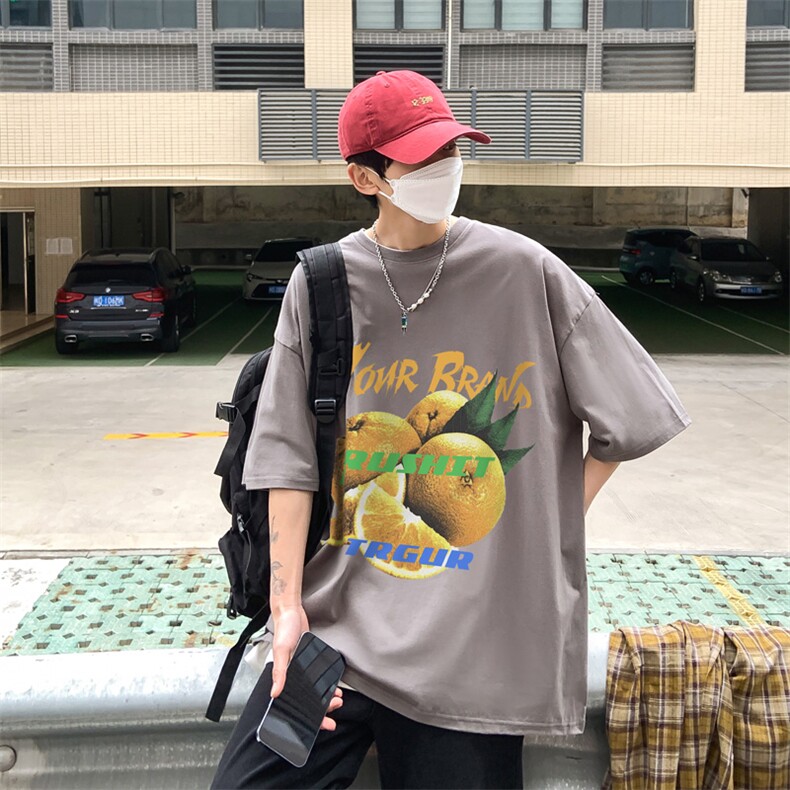 落肩袖重磅短袖t恤夏创意水果印花港风半袖上衣XZ514-2-1295-P28,男装T恤,星座514-2(原B239)