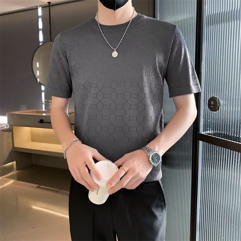 潮流T恤夏季男ins圆领时尚潮牌青春流行原宿百搭纯色五分袖S313,男装T恤,星座1116A-2（原606A-1）