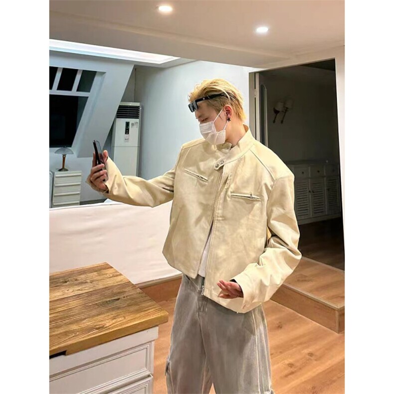 MA690-P90夹棉美式复古街头机车皮衣夹克短款潮牌夹棉服外套网图,男装夹克,星座1611A