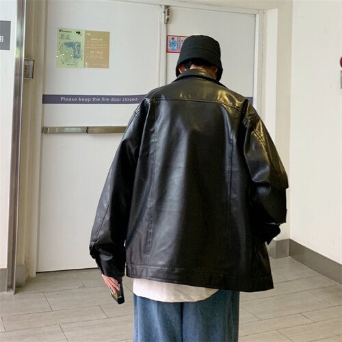 皮外套男春秋机车风潮牌宽松韩版潮流ins港风高街夹克PY118-P65，男装夹克，星座1008