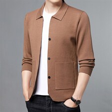 新款针织衫男开衫外套商务夹克高品质男装K8812-P85，男装针织衫/毛衣，星座1207-1