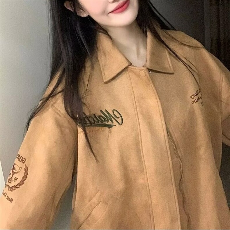 现货美式复古格纹腰带弯刀休闲裤女刺绣设计阔腿慵懒宽松长裤图片