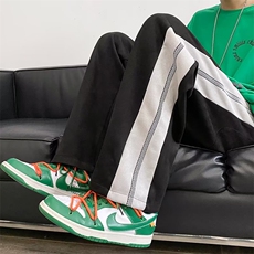 春秋季潮牌hiphop撞边阔腿裤美式高街垂感休闲长裤男士K5010-P39，男装休闲裤，星座512-2