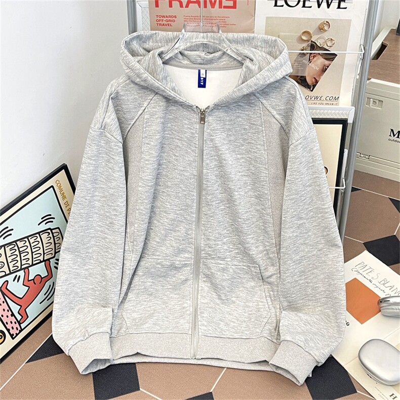 春秋季复古连帽开衫卫衣潮流新款宽松休闲百搭上衣外套，女装短外套，星座410-7