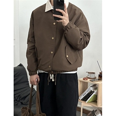 翻领撞色潮牌夹克男秋季复古休闲宽松情侣款外套J647，男装夹克，星座1116A（原606A-3）