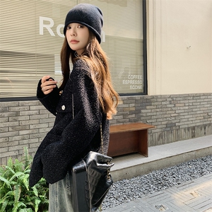 法式千金风小香风短外套女春秋2025新款超火好看独特显瘦开衫上衣图片
