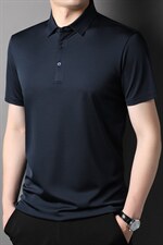新款透气男装中年翻领带扣Polo衫上衣商务休闲男装纯色半袖P540，男装T恤，钱塘6003A(原)4033A