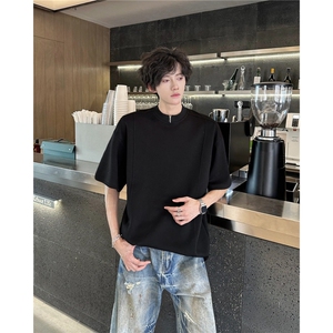 夏季新款cleanfit短袖设计感小众男半拉链T恤休闲五分袖ST594-P35图片