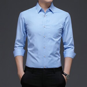 DN2116男式服装秋新款衬衫男长袖翻领休闲四季可穿衬衣P53