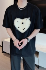 夏季网红超火高级感小众爱心印花镶钻短袖T恤男女款体恤TX117-P38，男装T恤，电商B267