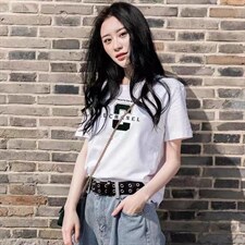 新款时尚韩版休闲运动宽松百搭短袖T恤，女装T恤，L·H·X